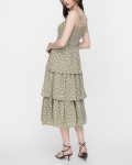 SIXDO Polka Dot Spaghetti Strap Maxi Chiffon Dress